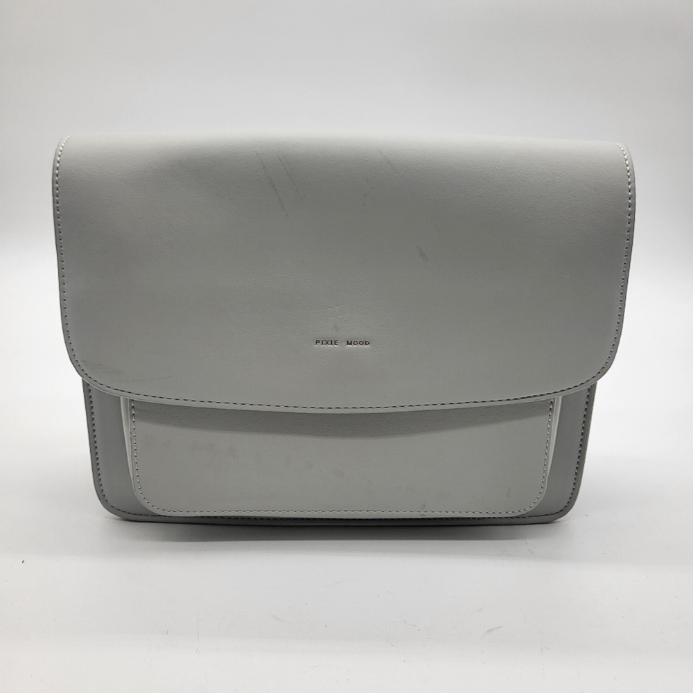 Pixie Mood Light Gray Structured Shoulder Bag